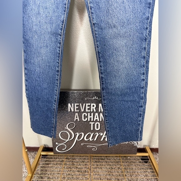 Good American Good Classic Jeans Crop Raw Hem Blue940 Size 0/25 NWT - Picture 10 of 10